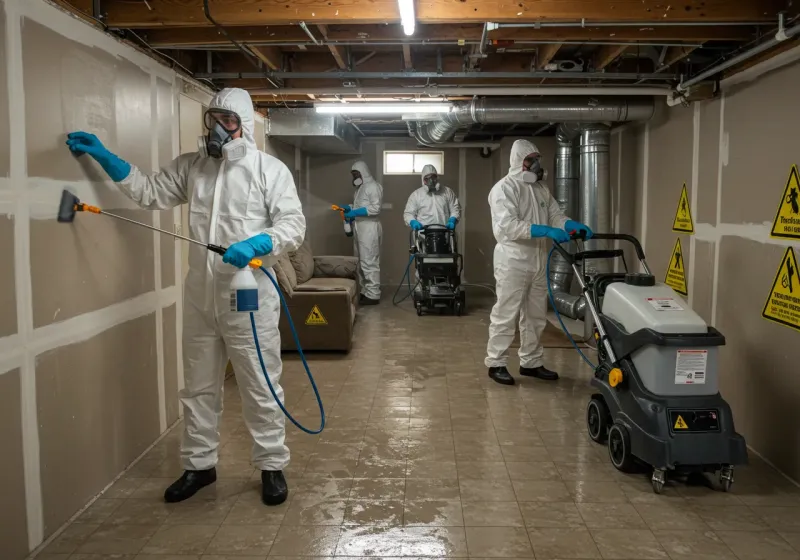 Basement Moisture Removal and Structural Drying process in Belmont Estates, VA